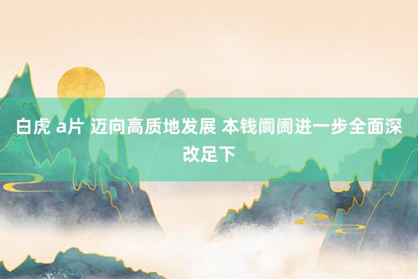 白虎 a片 迈向高质地发展 本钱阛阓进一步全面深改足下